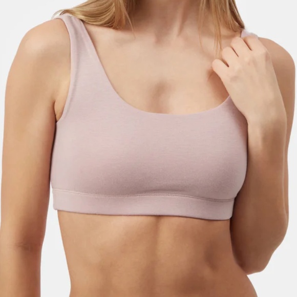 BNWOT Tentree Everyday Scoop Bralette - crop top bra - vintage mauve small - Picture 1 of 6